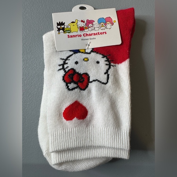 Sanrio Accessories - Sanrio Hello Kitty Red and White love Socks